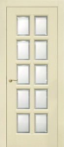 Межкомнатная дверь Геона, Авеню 1, крем, стекло  сатинат с фацетом