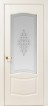 Межкомнатная дверь Геона Виконти, эмаль слоновая кость, стекло сатинат гравировка