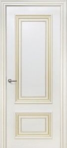 Межкомнатна дверь Геона Корсо 2, эмаль крем, золотая патина