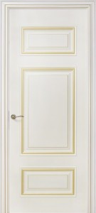 Межкомнатная дверь Геона Франческо, эмаль крем, патина золото
