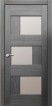 Межкомнатная дверь Эмилия, экошпон амарант серый, стекло матовое