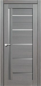Межкомнатная дверь Дана, экошпон амарант серый, стекло матовое